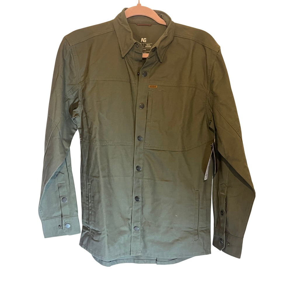 AG Gear Farmhand Overshirt Moss Green Snap Button Down Cotton Size Small